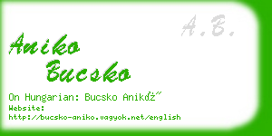 aniko bucsko business card